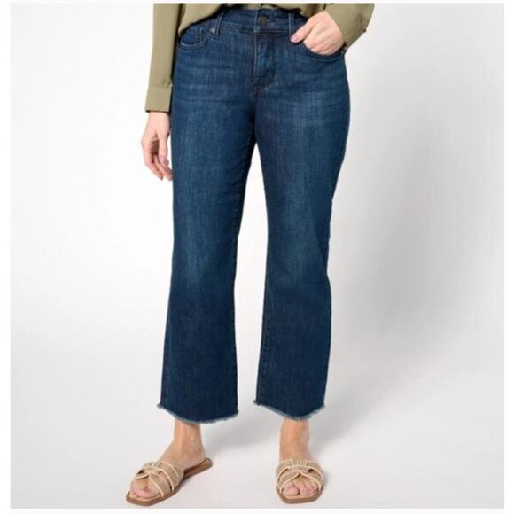 JAG Jeans High Rise Bootcut Cropped Straight Raw Hem Size 10 - Picture 1 of 8